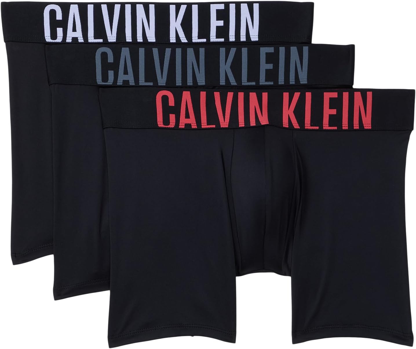

Комплект из 3 мужских трусов-боксеров Intense Power Calvin Klein Underwear, Black W/White/Turbulence/Vermillion Brown Logos