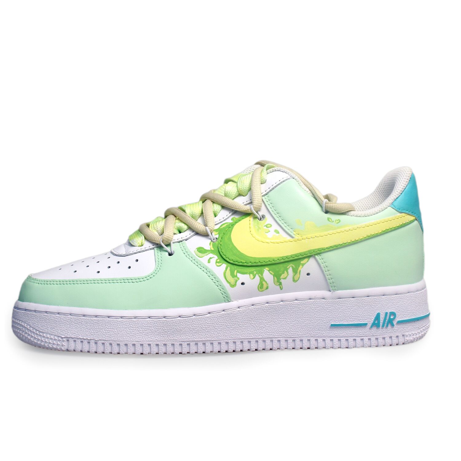 

Nike Air Force 1 Ice Cream Противоскользящие Быстросохнущие Низкие Кроссовки для Скейтбординга Мужские Бело-Зеленые
