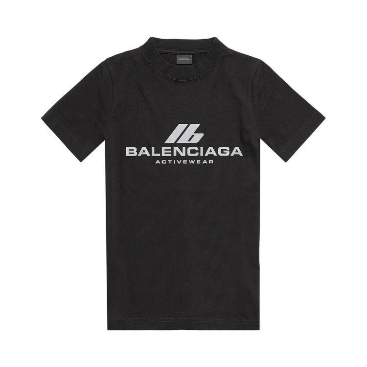 

Футболка Balenciaga Activewear Fitted T-Shirt Faded Black, черный