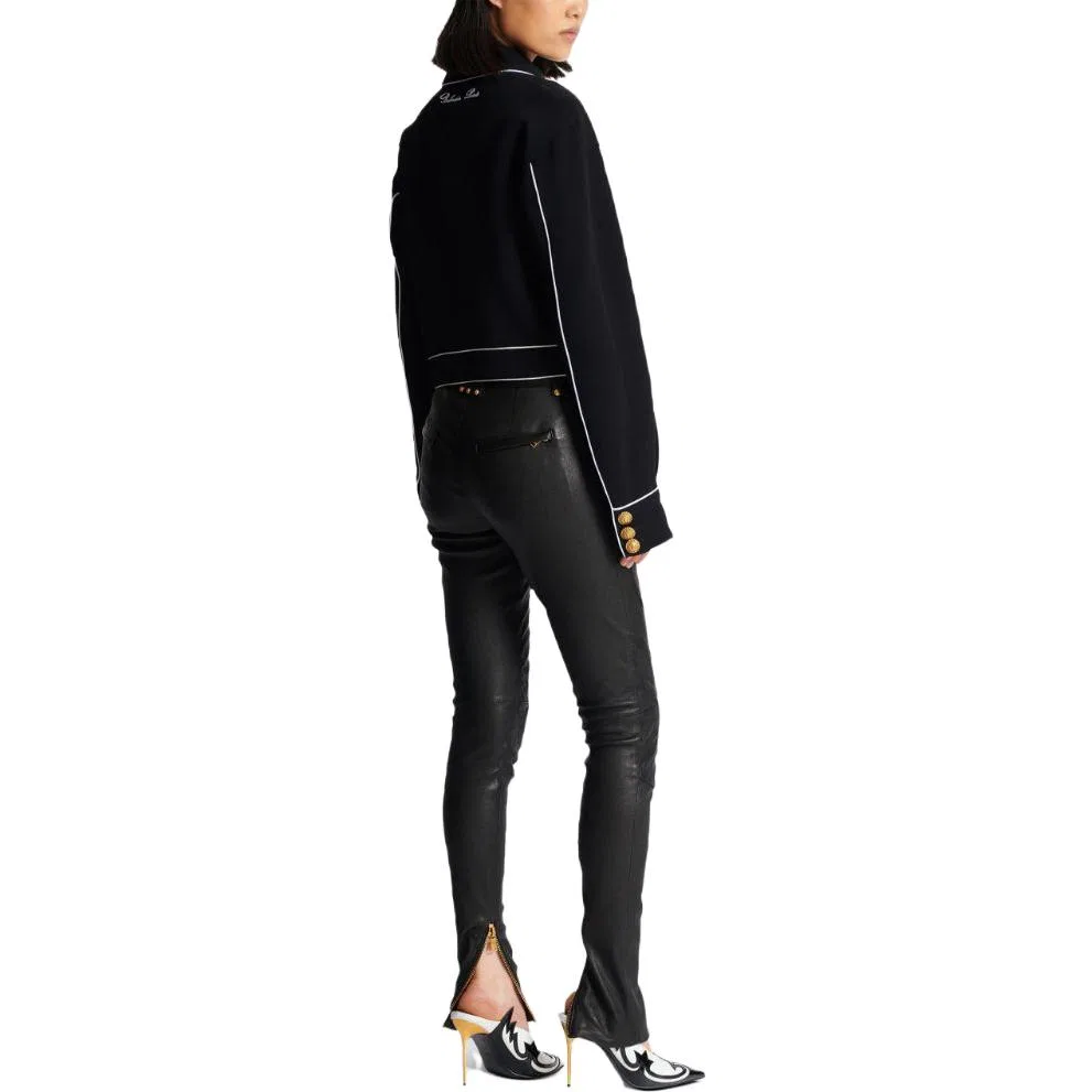 Жакет в западном стиле с контрастными пуговицами BALMAIN Black — фото 3