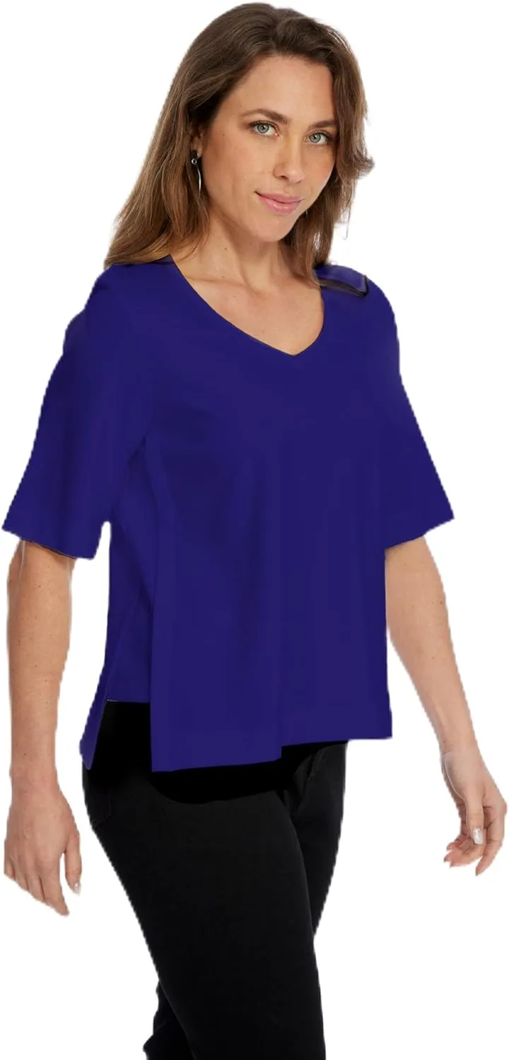 

Женский топ Premium V-образным вырезом с коротким рукавом и боковыми вставками LIOR LIOR PARIS