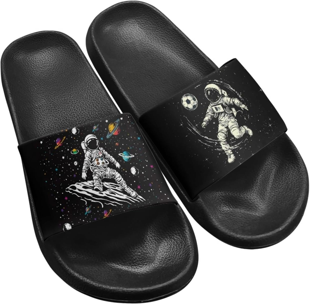 

Сандалии Micoklinlin для женщин и мужчин, милые резиновые шлепанцы-слипоны, модные тапочки для душа, йоги, бассейна и пляжа, водонепроницаемые, Cool Astronauts