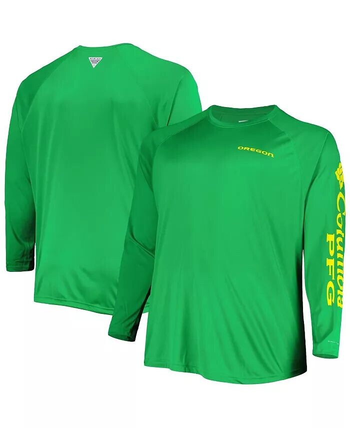 

Мужская зеленая футболка Oregon Ducks Big and Tall Terminal Tackle Team Raglan Omni-Shade с длинным рукавом Columbia