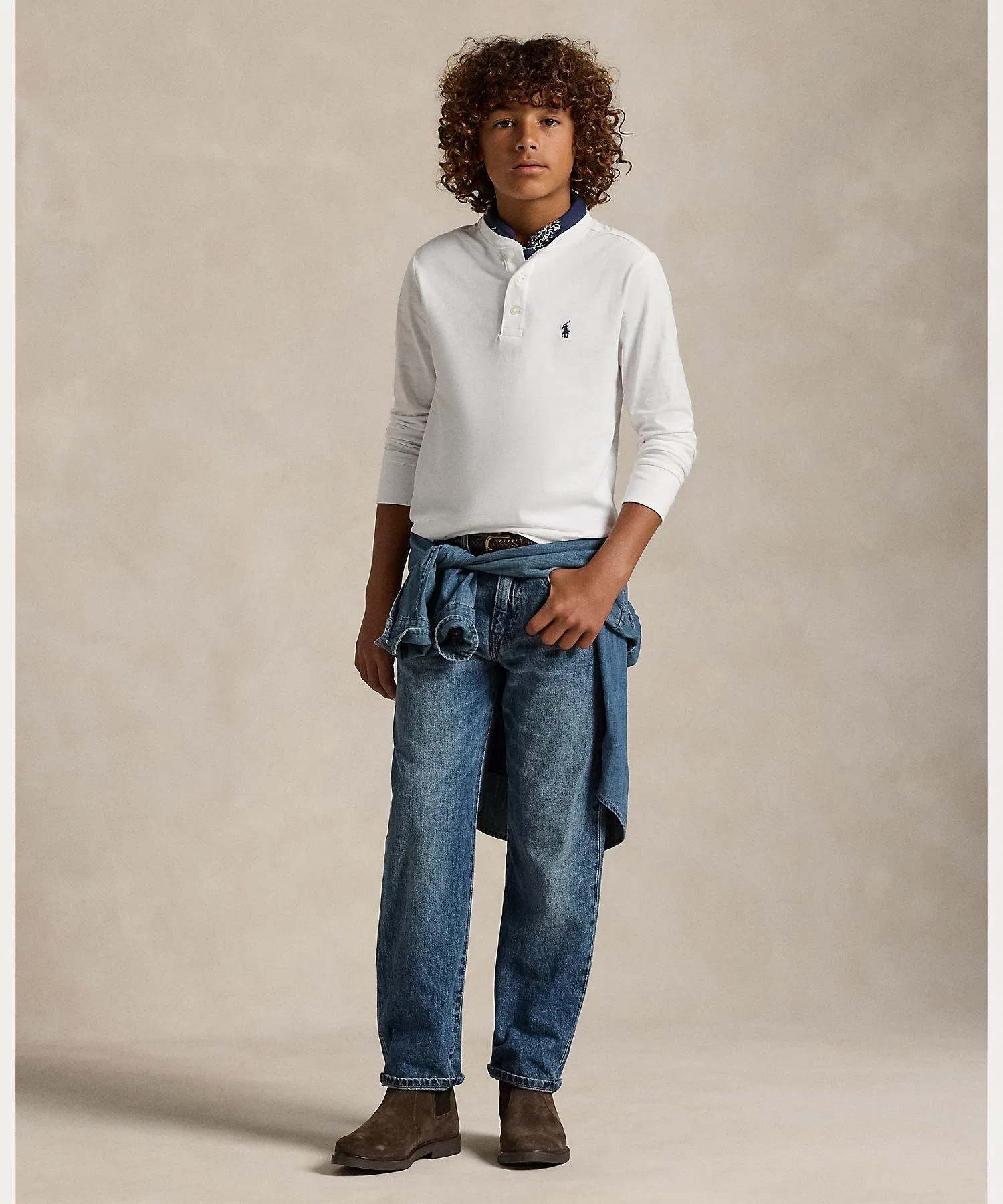 Детская рубашка POLO RALPH LAUREN CHILDRENSWEAR с длинным рукавом — фото 4