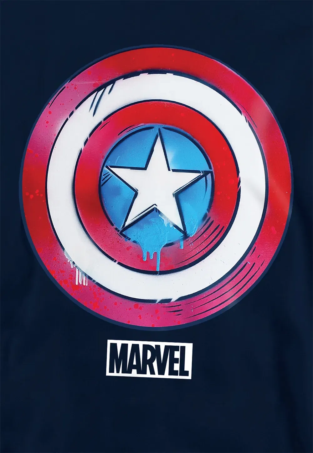 Детский худи Marvel Captain America Drip Shield, темно-синий — фото 2