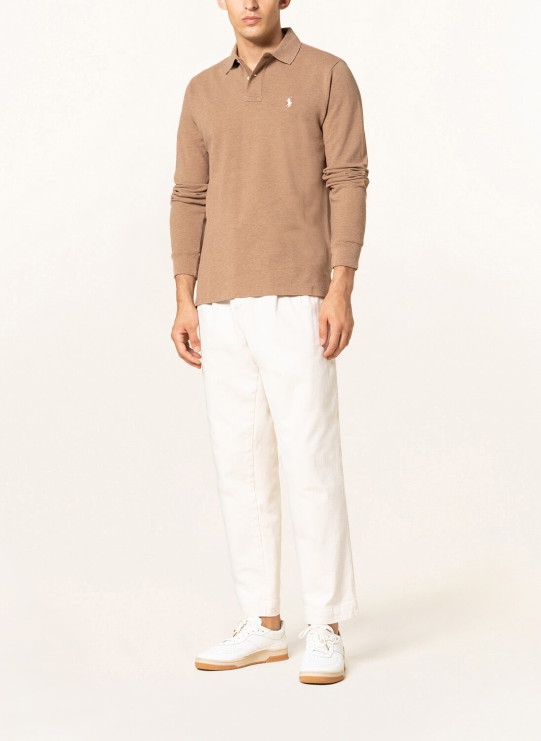 Рубашка поло POLO RALPH LAUREN Piqué Custom Slim Fit, светло-коричневый — фото 2