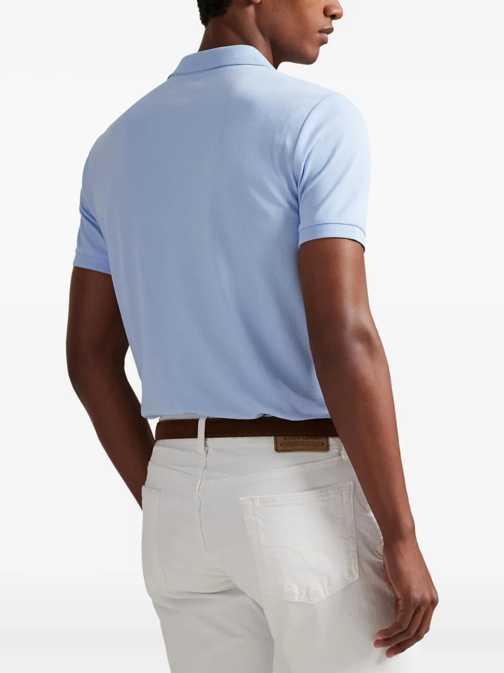 Топ с короткими рукавами и вышивкой Polo Ralph Lauren, синий — фото 4