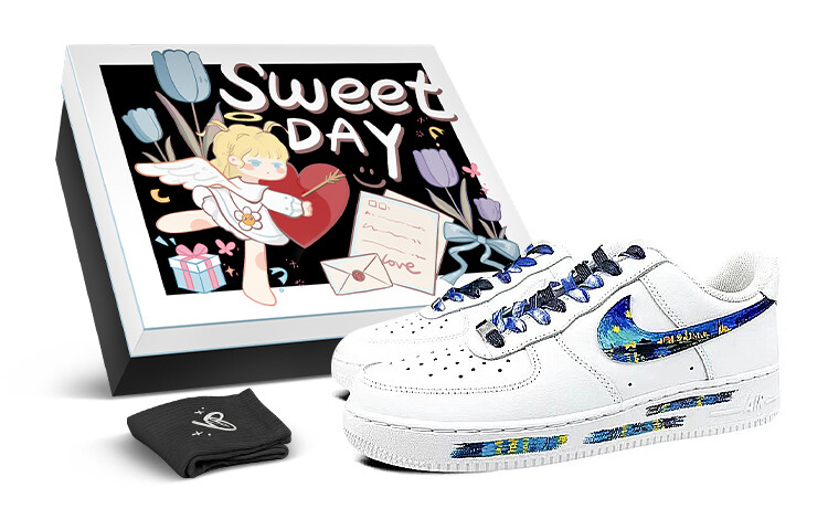 

Кроссовки Nike Air Force 1 Skateboard Shoes Men Low-Top White Blue, белый