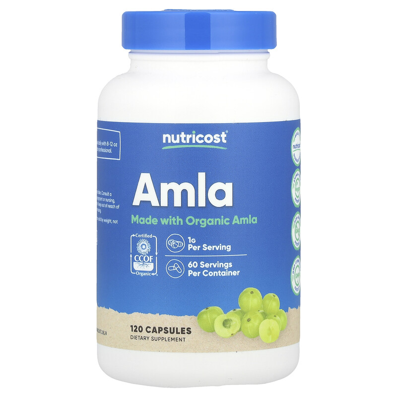 

Nutricost, Амла, 1 г, 120 капсул (0,5 г на капсулу)