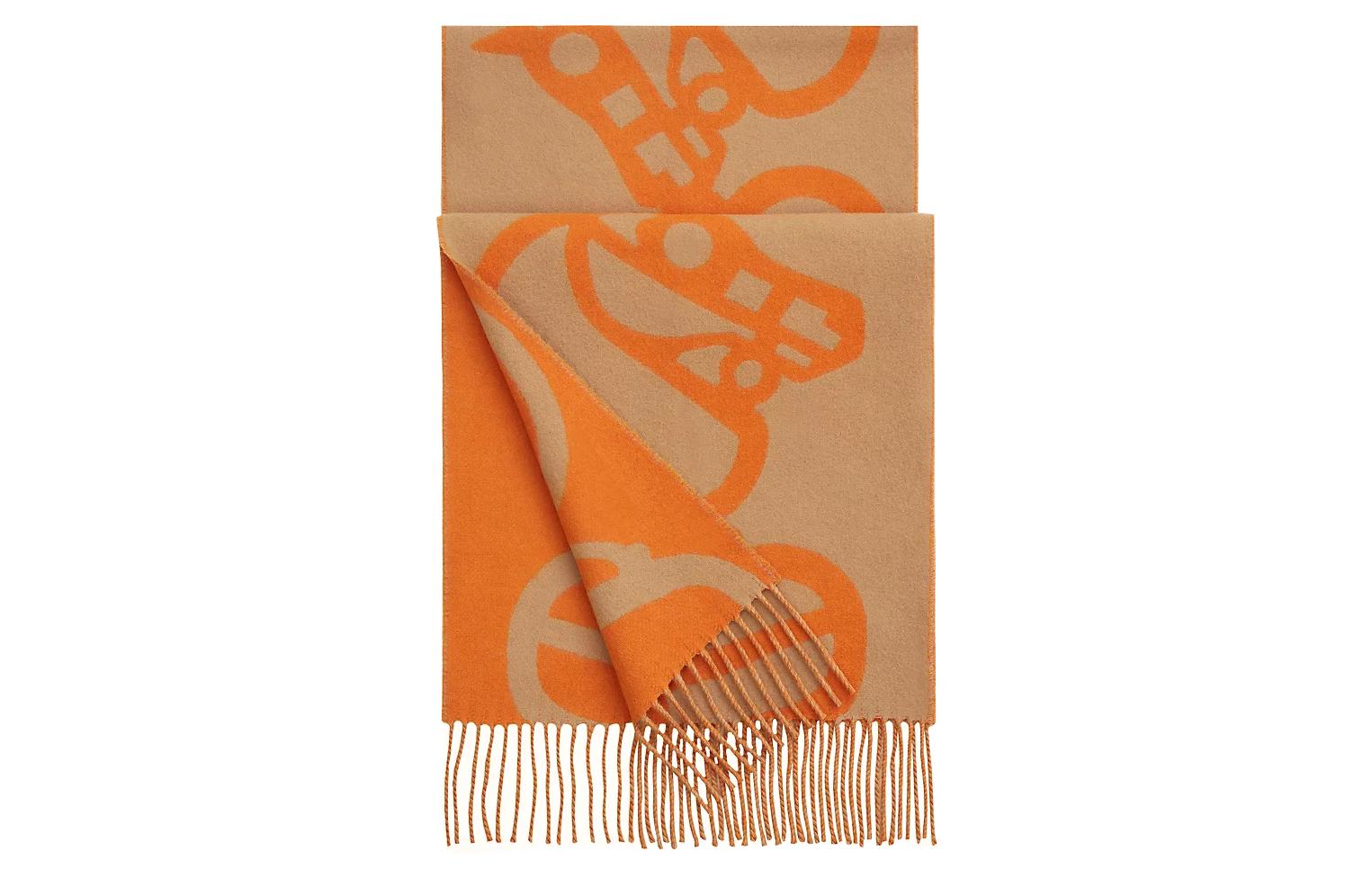 

Шерстяной вязаный шарф женский HERMES