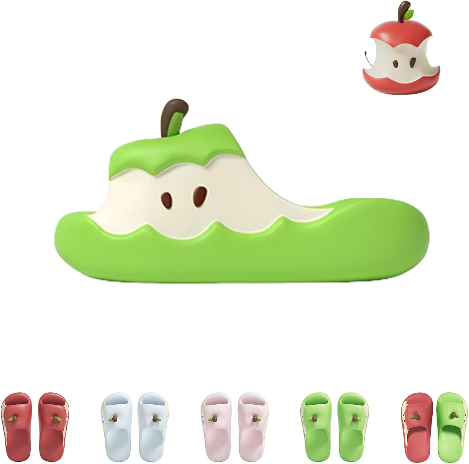 

Тапочки в форме яблок для женщин и мужчин, пляжные сандалии в форме фруктов Generic, зеленый