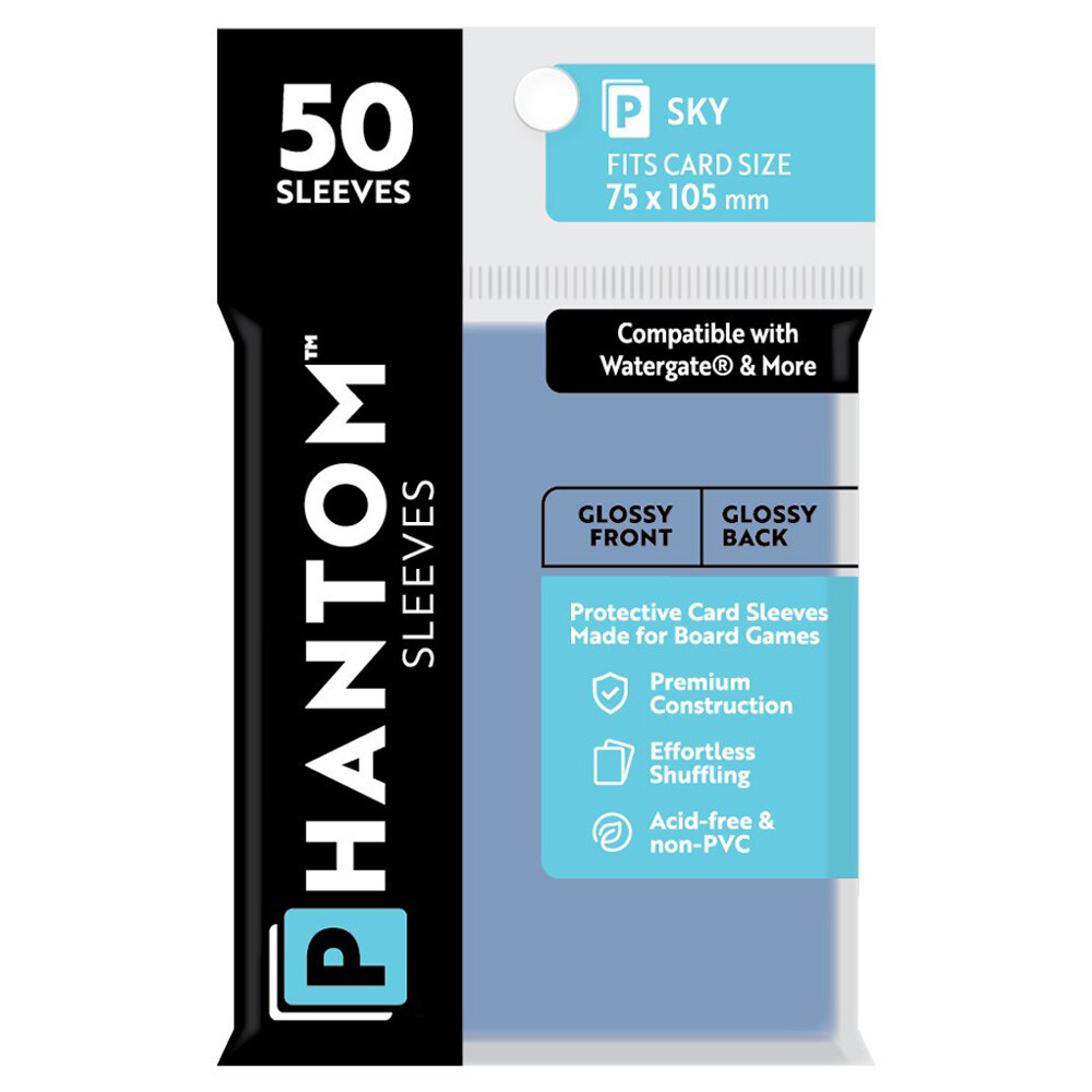 

Аксессуары Capstone Games Phantom Sleeves: Sky Size 75 x 105mm - Glossy/Glossy (50)