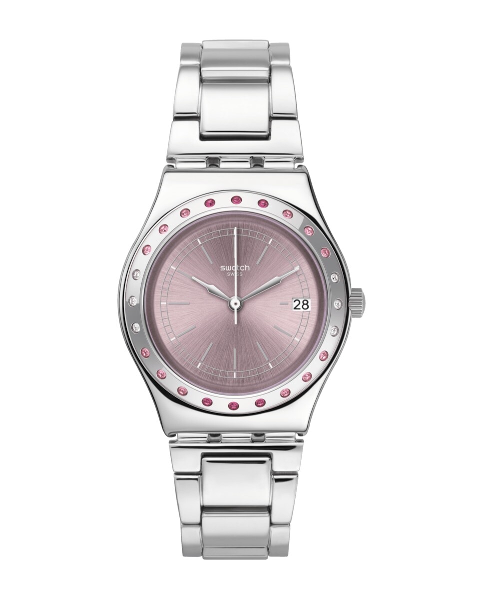 

Часы Pinkaround с серым ремешком из нержавеющей стали Swatch, серый