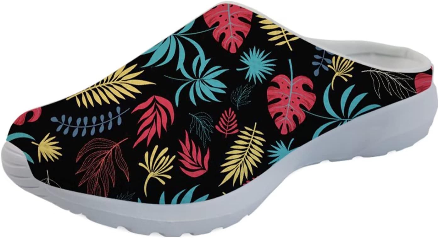 

Садовые сабо Forchrinse с милым принтом лапок собак, нескользящие обувь для шеф-поваров, медсестер и врачей, сандалии для мужчин и женщин, Colorful Palm