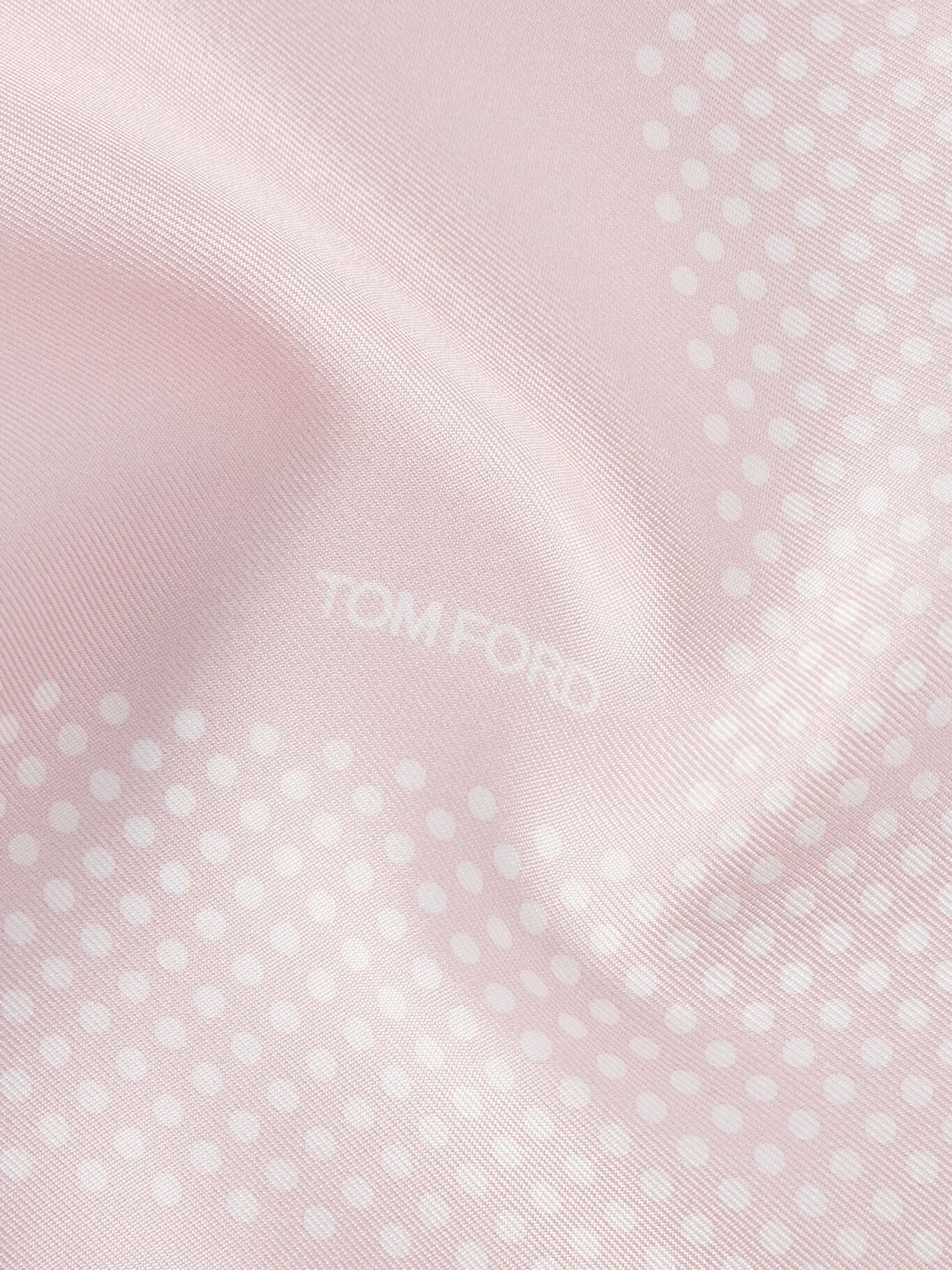 

Карманный платок из шелковой саржи в горошек TOM FORD, розовый