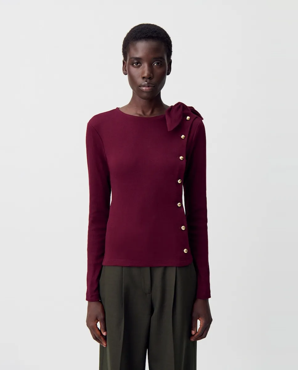 

Женская футболка с длинным рукавом Claudie Pierlot, бордовый