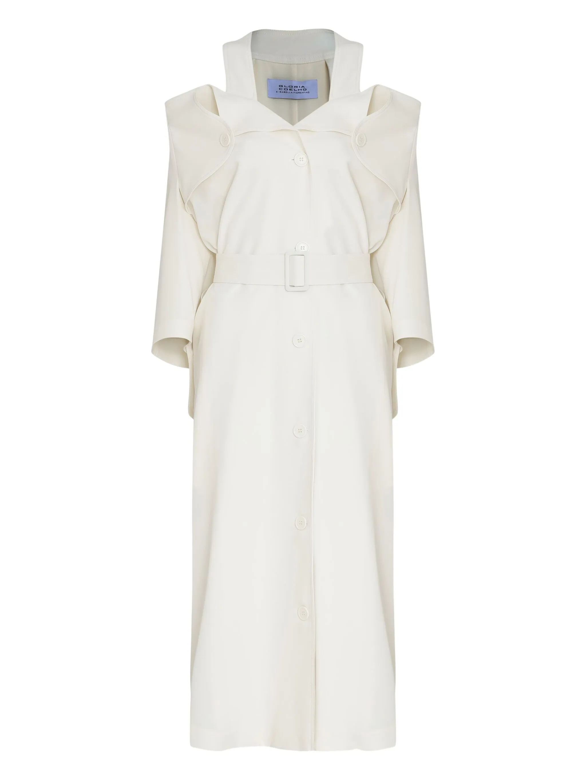 

Пальто миди с поясом Gloria Coelho, белый