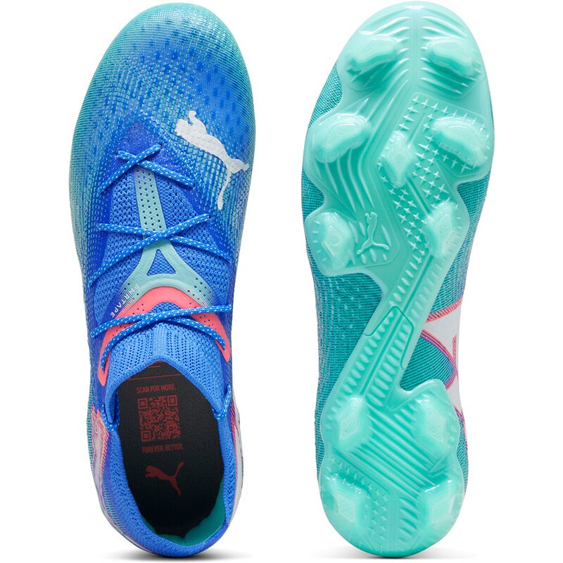 Футбольные бутсы Future 7 Ultimate Low FG/AG Puma, цвет bluemazing-puma white-electric peppermint — фото 2