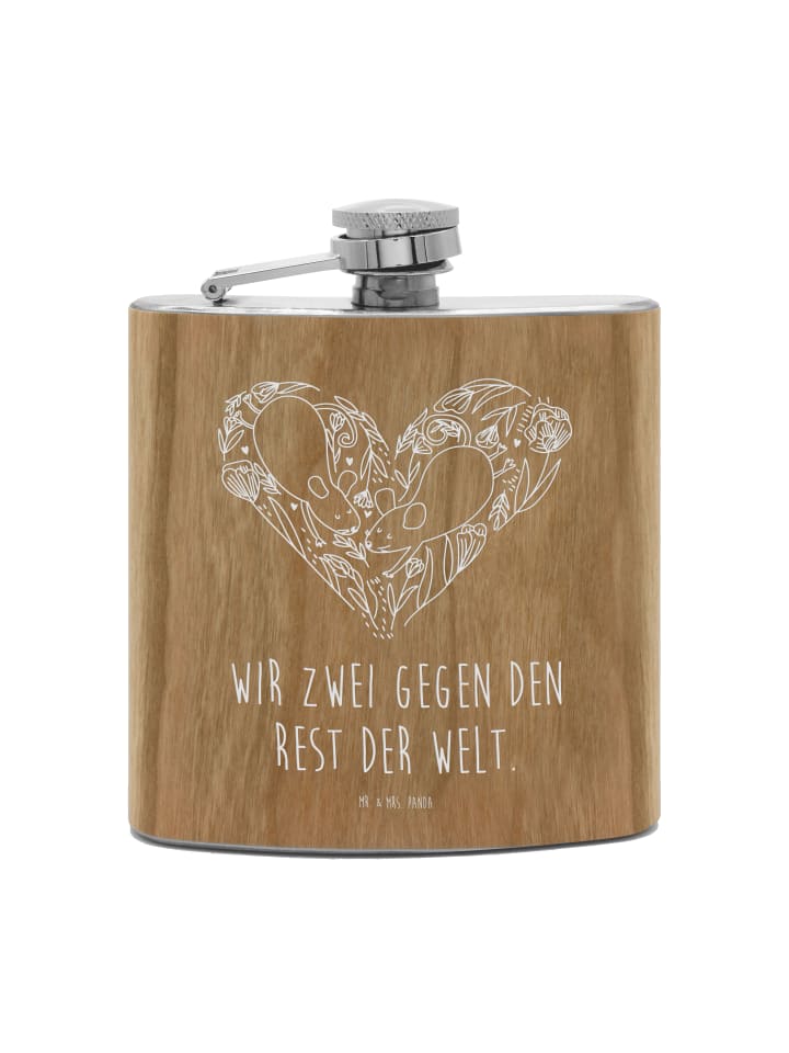 

Mr. & Mrs. Panda Фляга Flachmann Igel Kuchenstück ohne Spruch in Braun