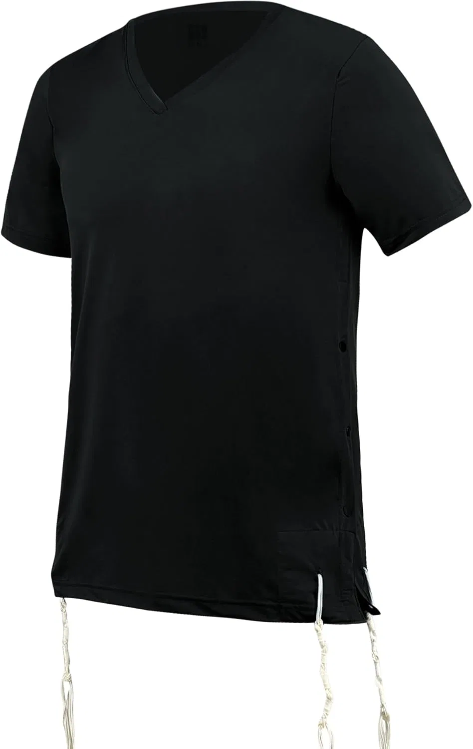 Футболка Sport Tzitzit мужская Dry Fit с V-образным вырезом, кошерные цицит, дышащая, отводящая влагу, для тренировок, майка с сетчатой подкладкой generic, черный