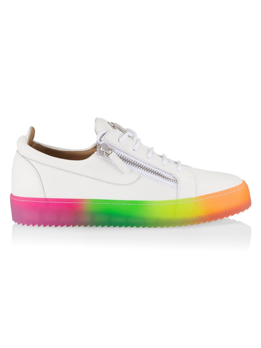 

Кожаные кроссовки May Rainbow-Sole Giuseppe Zanotti, белый мульти