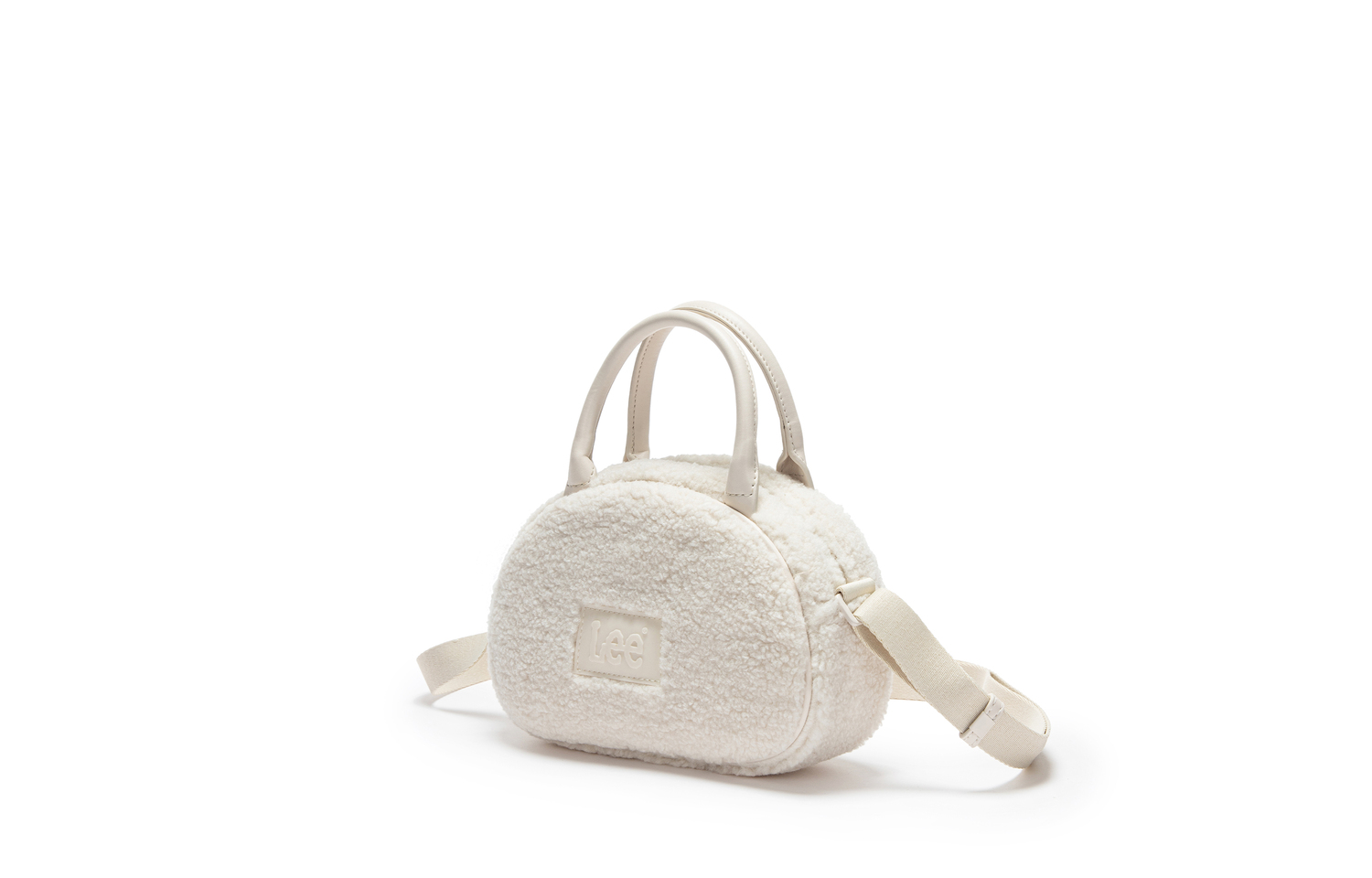 

Lee Тканевая сумка через плечо с полиуретановыми вставками женская бежевая, Ecru