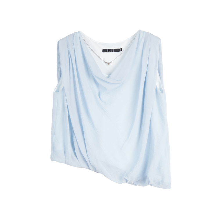 

ELLE Топ-майка женская Blue Crew Neck тонкая Others