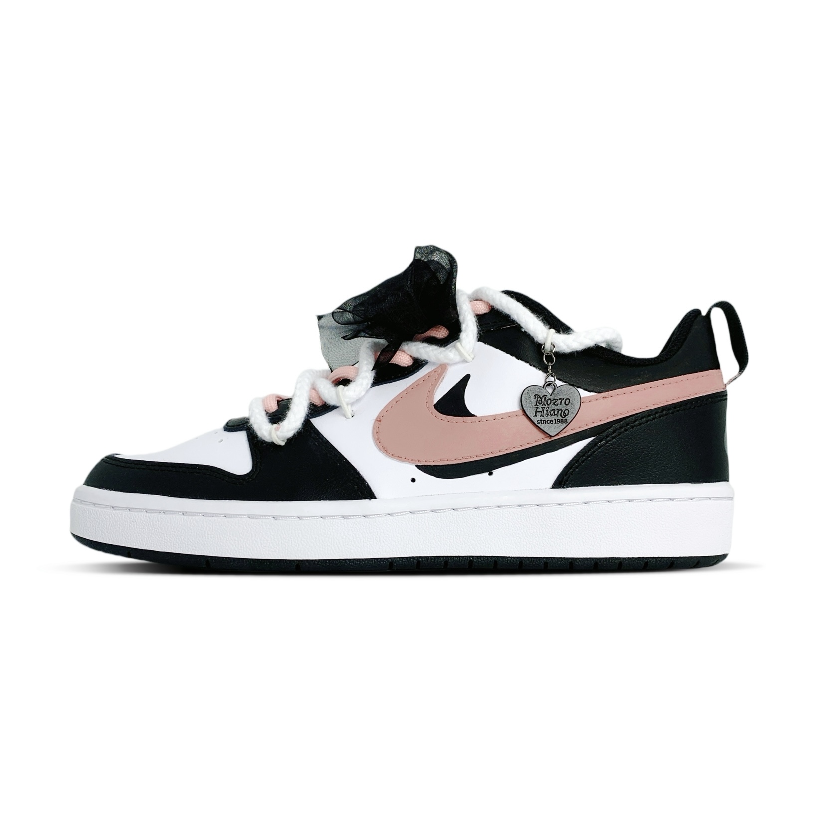 

Кроссовки Nike Court Borough Skateboard Shoes Women's Low-Top Black White, Черный, Кроссовки Nike Court Borough Skateboard Shoes Women's Low-Top Black White