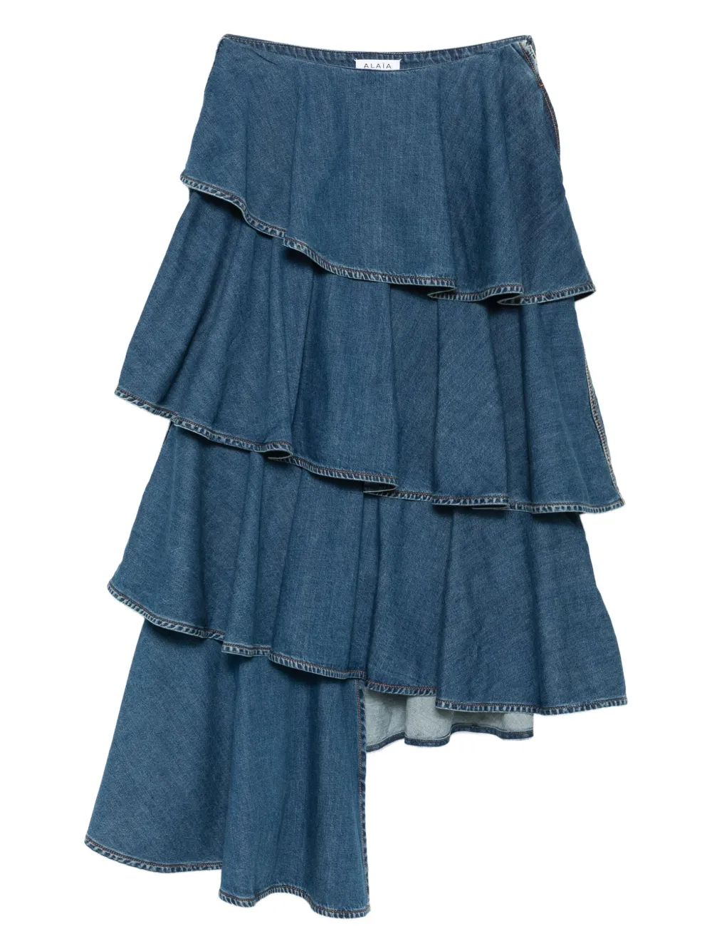 

Ярусная юбка с оборками Alaïa, синий