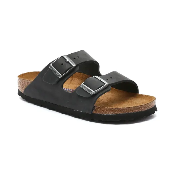 Кожаные тапочки Arizona bs Birkenstock, черный