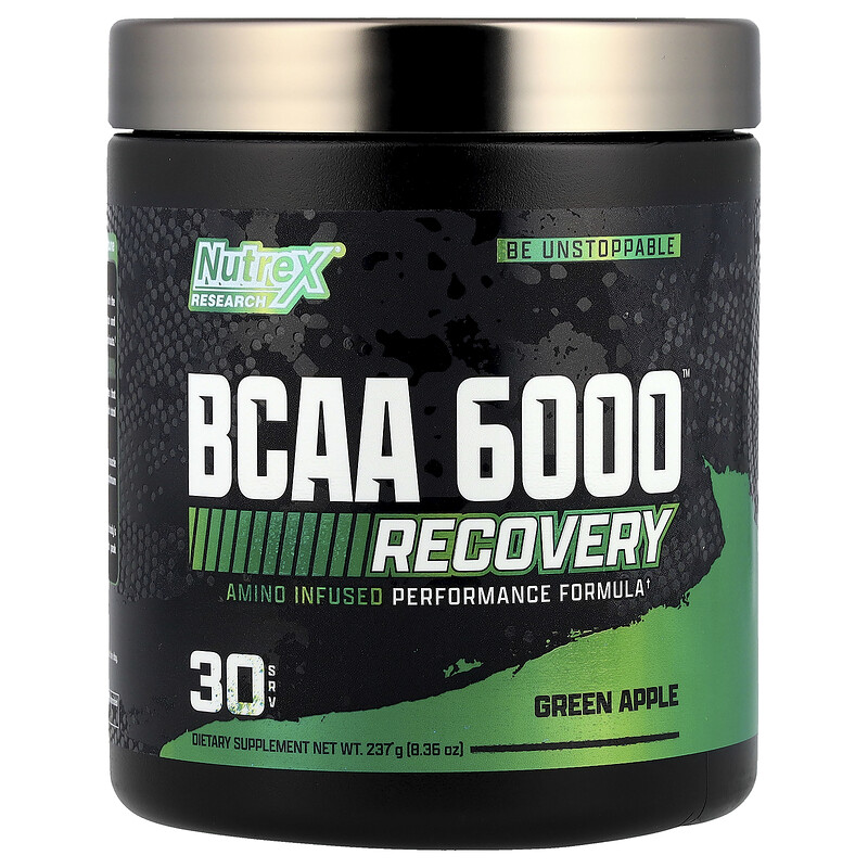 

Nutrex Research, BCAA 6000 Recovery, зеленое яблоко, 237 г (8,36 унции)