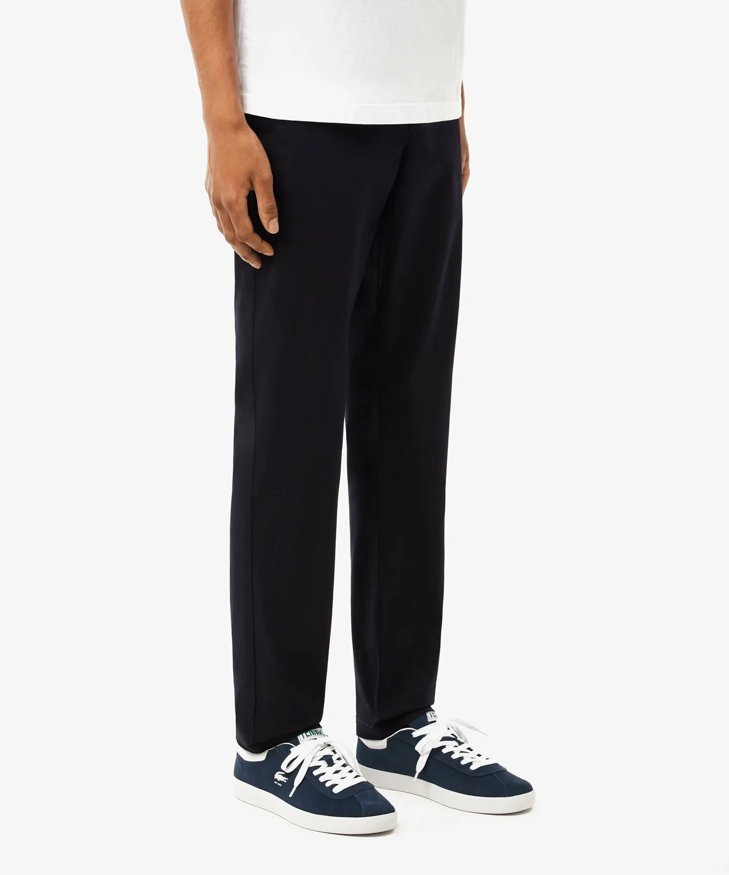 Узкие прямые эластичные брюки-чиносы LACOSTE, Dark Navy — фото 2