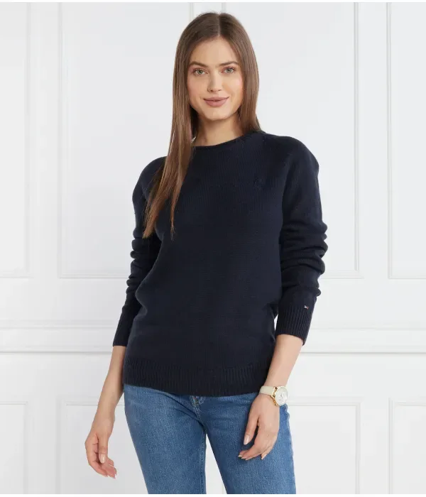 Шерстяной свитер MID GG C-NK regular fit Tommy Hilfiger, темно-синий — фото 3