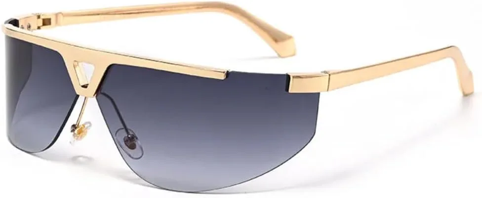 

Встроенные солнцезащитные очки для активного отдыха, модный тренд, безрамочные очки с металлическим зеркалом для вождения, премиум-класса TVTBBVV, Gold Gray