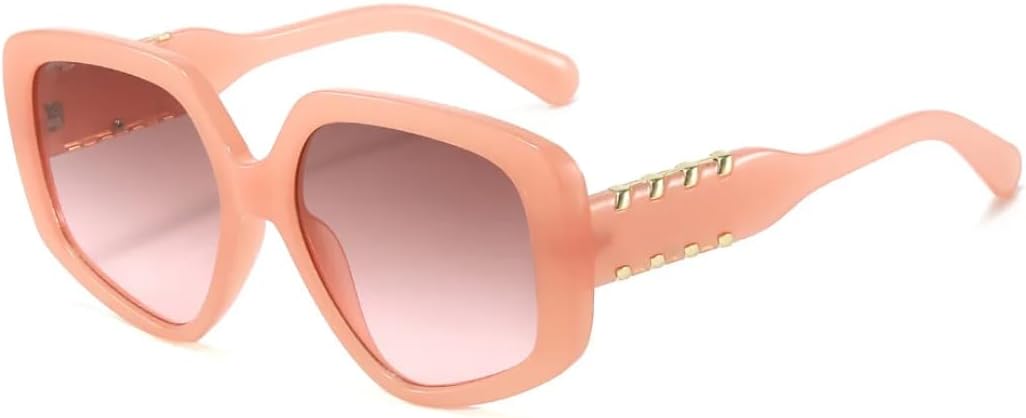 

Роскошные солнцезащитные очки овальной формы с градиентным переходом цвета черепаховой панцири, мужские солнцезащитные очки с металлическим кольцом, защита от УФ-излучения UV400 TKKTLLT, Brown Pink