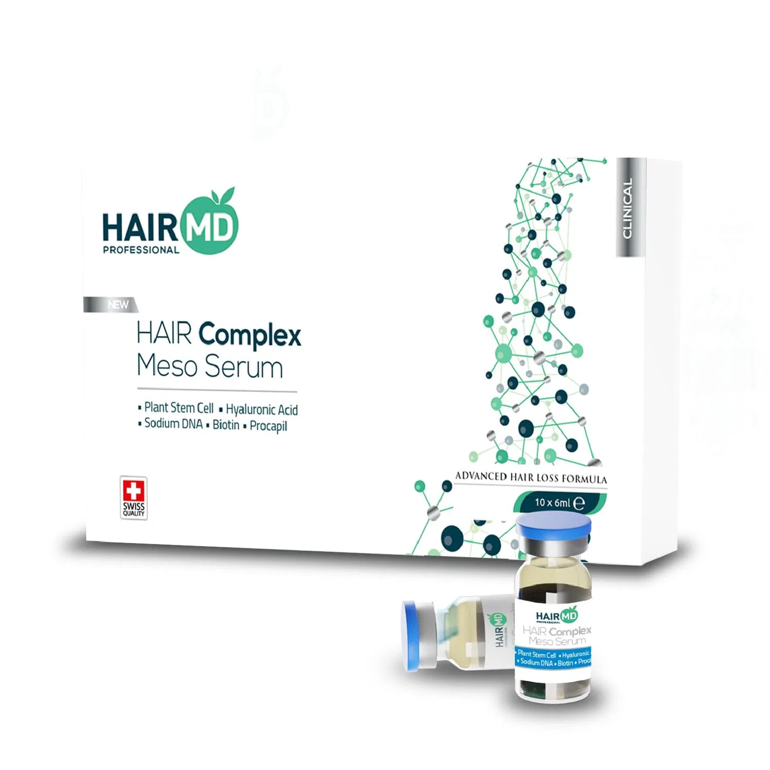 Сыворотка для роста волос HairMD Clinical Hair Complex Meso Serum, 10 флаконов по 6 мл Hairmd