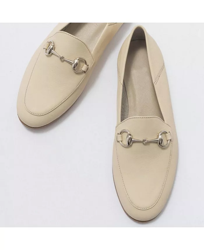 Пенни Лоферы с конской пряжкой из кожи Forever & Always Shoes, коричневый/бежевый — фото 3