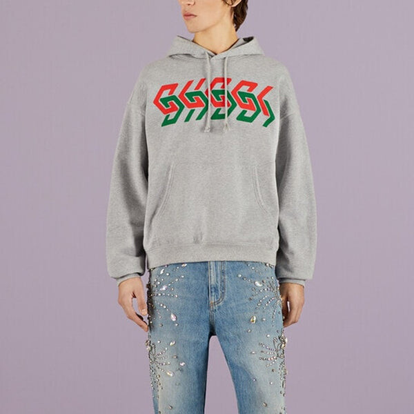 Толстовка chain print hooded sweatshirt 'grey' Gucci, серый — фото 2