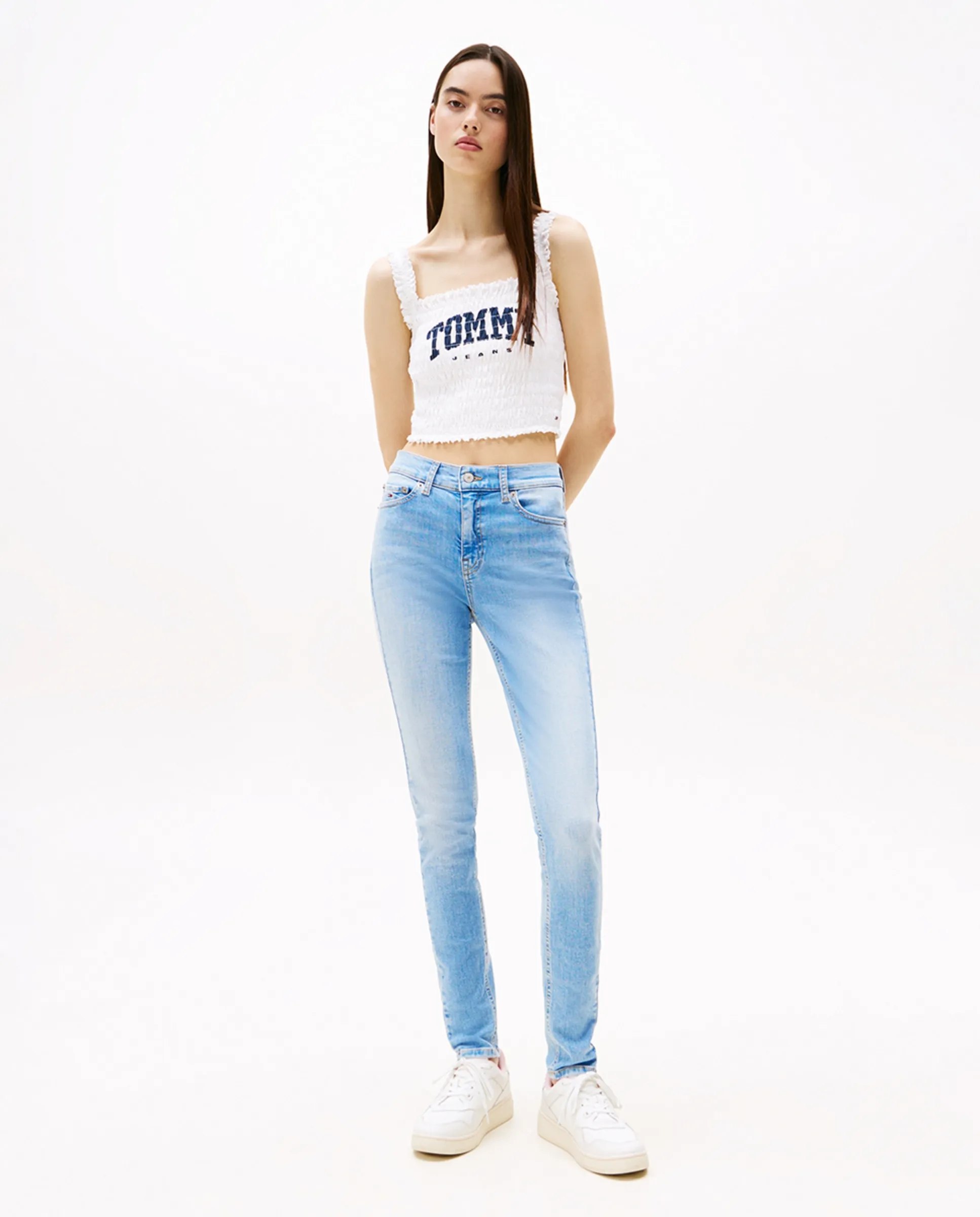 

Женские джинсы NORA скинни фит, средняя посадка Tommy Jeans, светло-голубой