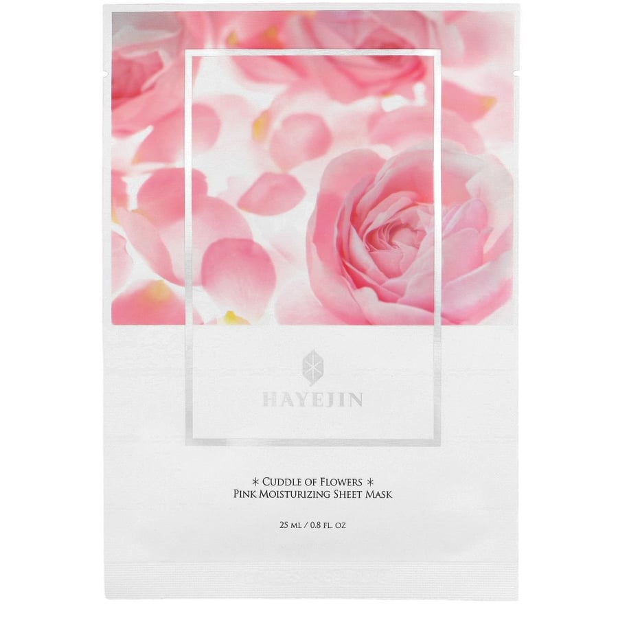 Набор Hayejin — Увлажняющая тканевая маска Cuddle of Flowers Pink, набор, 5 штук — фото 3