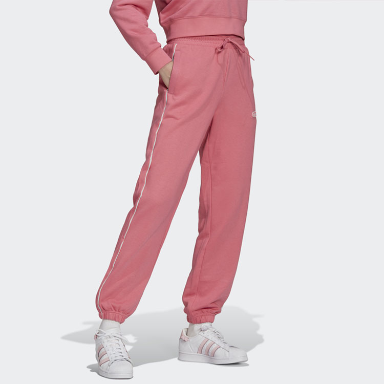 Футболка Adidas Originals вязаные спортивные брюки женские, розово-красный — фото 3