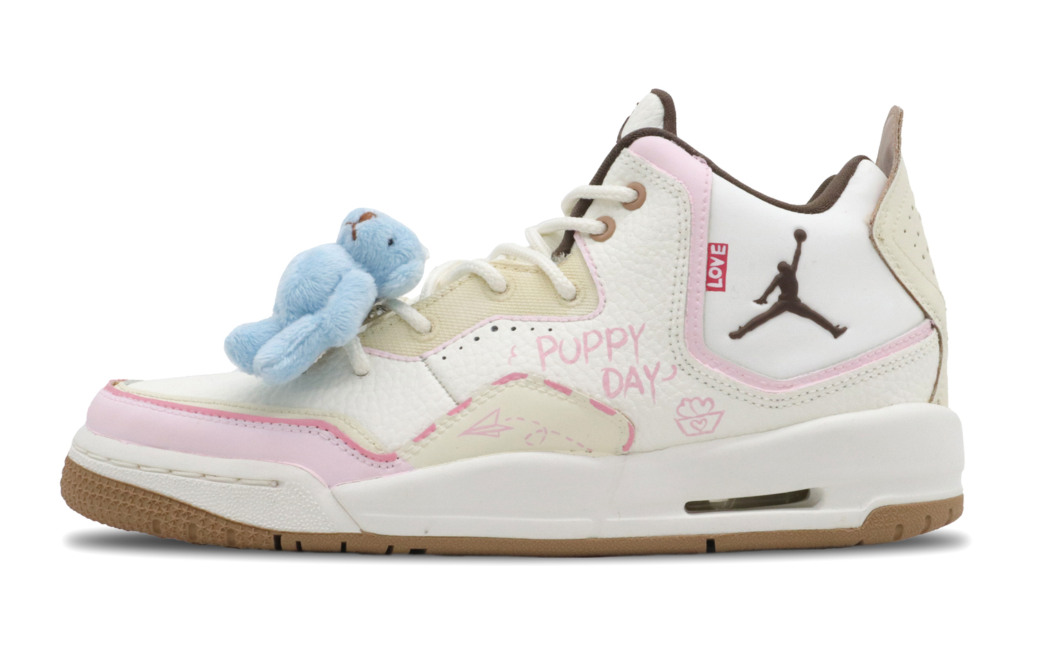 

Jordan Courtside 23 нескользящие амортизирующие износостойкие мид-топ детские баскетбольные кроссовки ecru для подростков