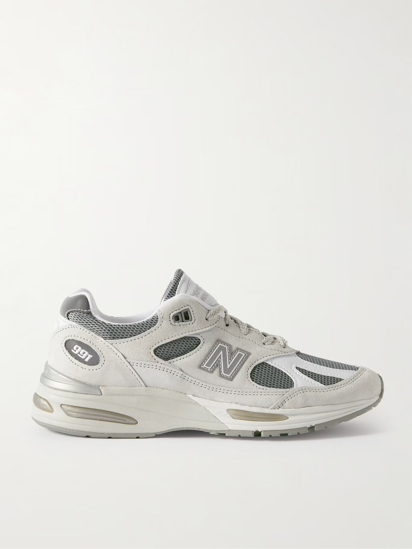Кроссовки из замши с вышитым логотипом и отделкой из искусственной кожи NEW BALANCE, серый — фото 3