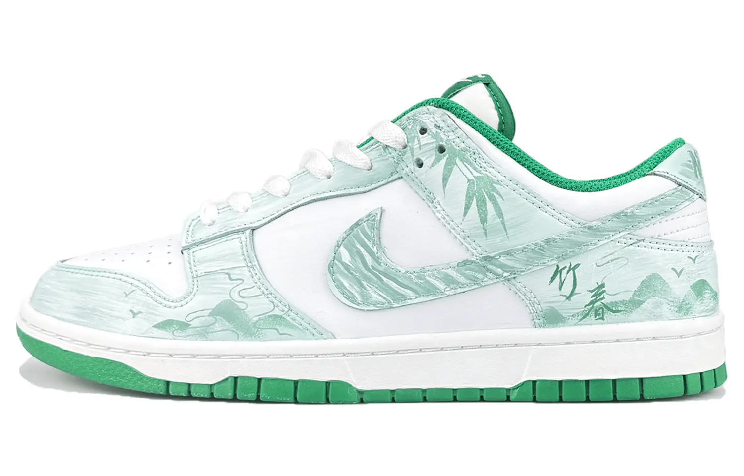 

Nike Кроссовки для скейтбординга Dunk Anti Slip, износостойкие, низкие, мужские, зеленые, белые