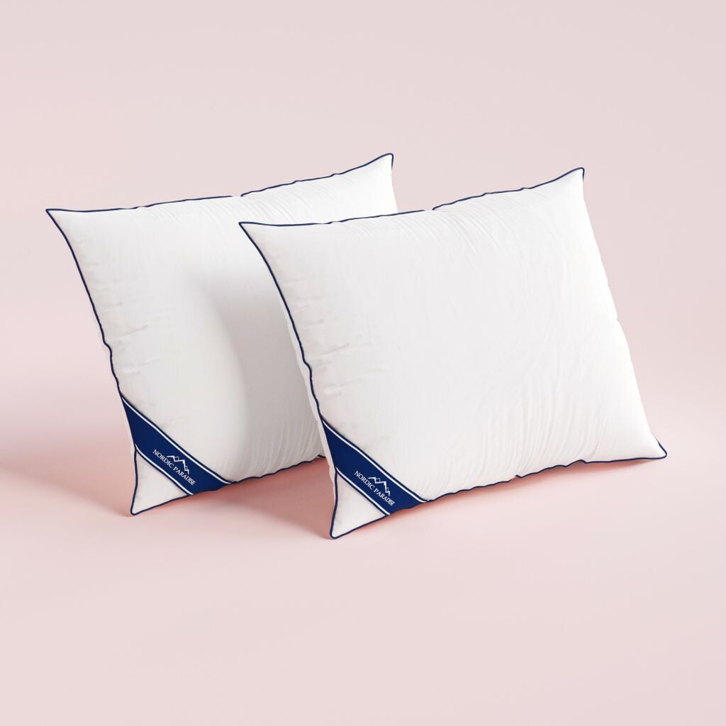 

Nordic Paradise - Классическая перьевая подушка (2 шт.) - 50х60 см - пух и перья французской утки - 1200гр - подушка с твердой опорой - подходит для аллергиков