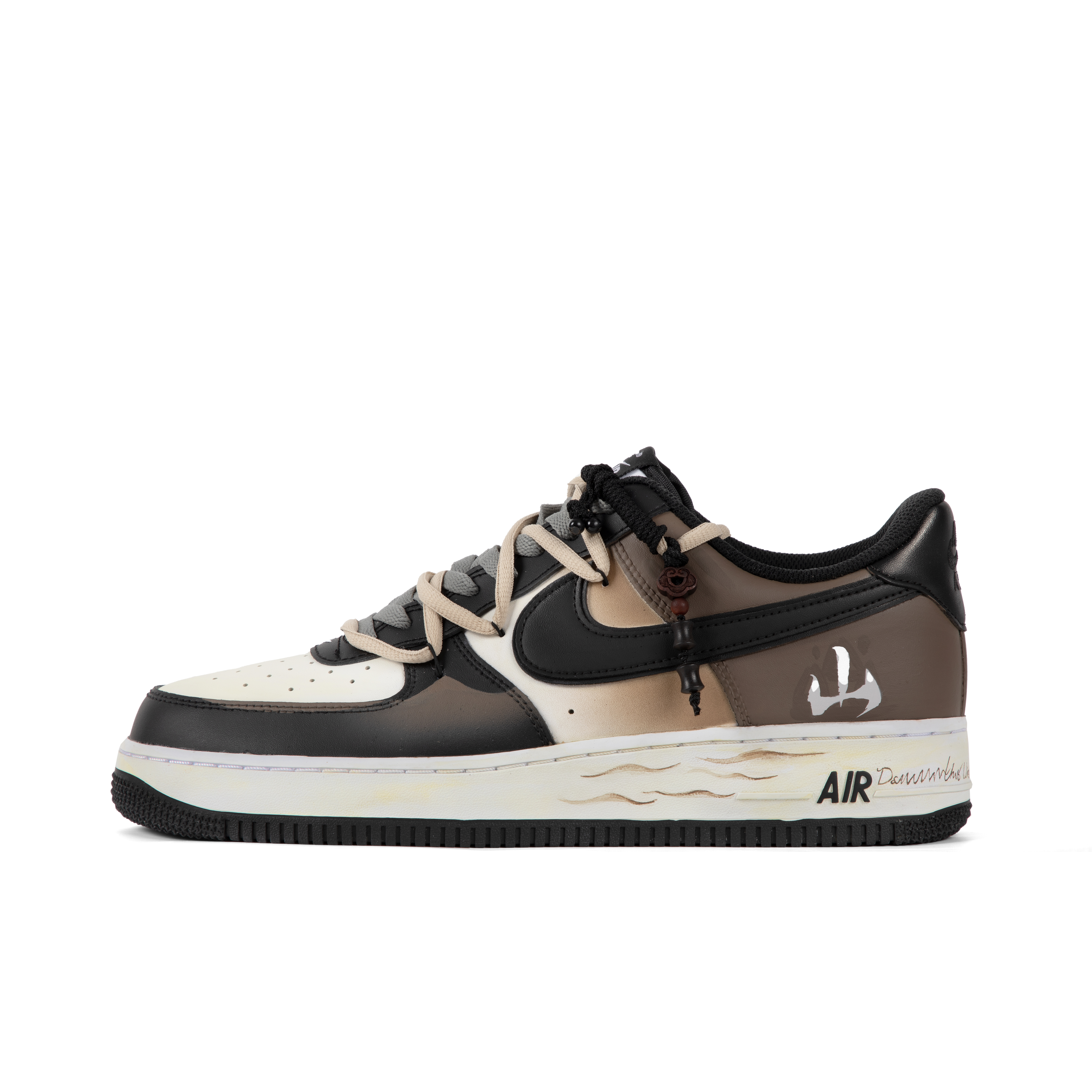 

Кроссовки Nike Air Force 1 Skateboarding Shoes Unisex Low-top Black/Brown/Grey/White, черный/серый