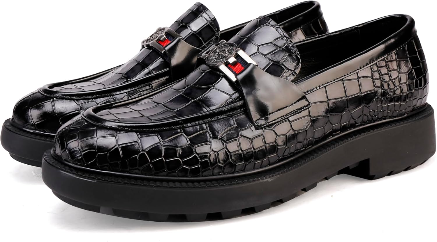 

Мужские кожаные лоферы GOLDEN COXES с ремешком, на платформе, мокасины без шнурков, с пряжкой, свадебные и праздничные туфли для мужчин Golden Coxes Family, черный