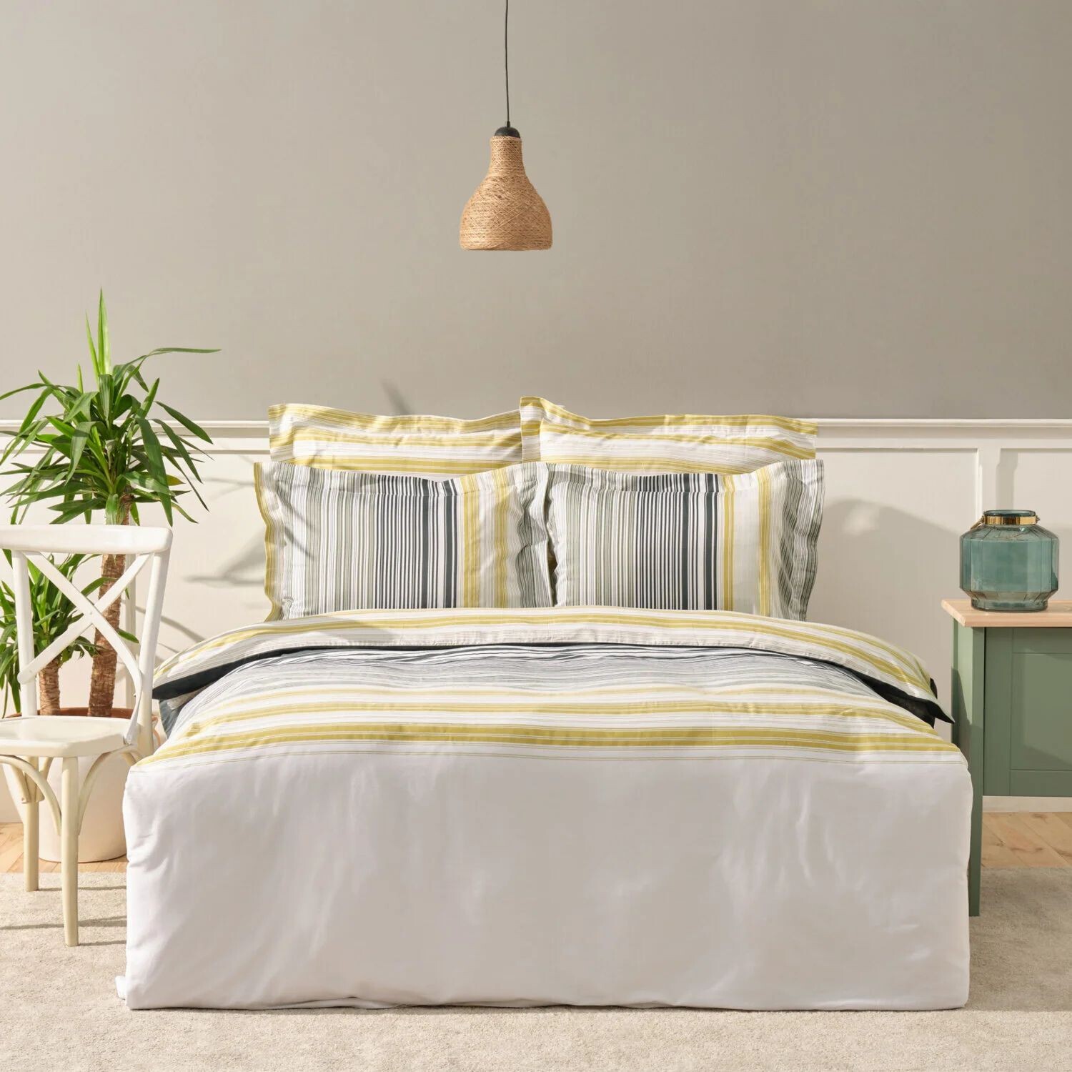 

Karaca Home Nolan Комплект постельного белья из 100% хлопка и атласа, зеленый
