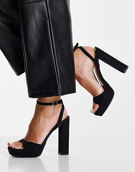 

Черные босоножки на платформе ASOS DESIGN Noun на едва заметном каблуке