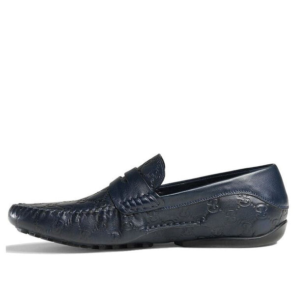 

Кроссовки penny slip on loafers 'navy blue leather' Gucci, синий